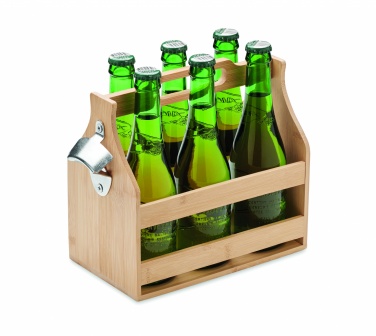 Logotrade promotional gift image of: 6 beer crate in bamboo