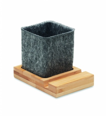 Logo trade business gift photo of: RPET felt pen pot phone stand