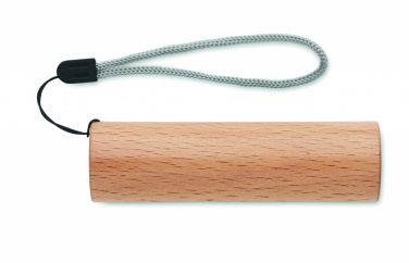 Logo trade promotional giveaway photo of: Beech wood rechargeable torch