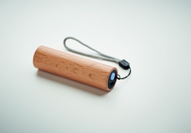 Logo trade advertising product photo of: Beech wood rechargeable torch