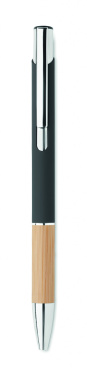 Logo trade promotional product photo of: Ballpoint pen made of aluminum with a bamboo grip