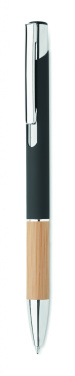 Logo trade promotional products image of: Ballpoint pen made of aluminum with a bamboo grip