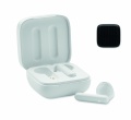 TWS earbuds with solar charger, White