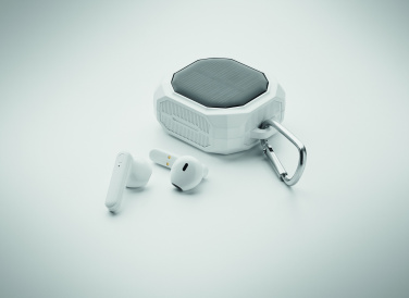 Logo trade corporate gift photo of: TWS earbuds with solar charger