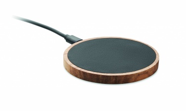 Logo trade advertising products picture of: Wireless charger in acacia 15W