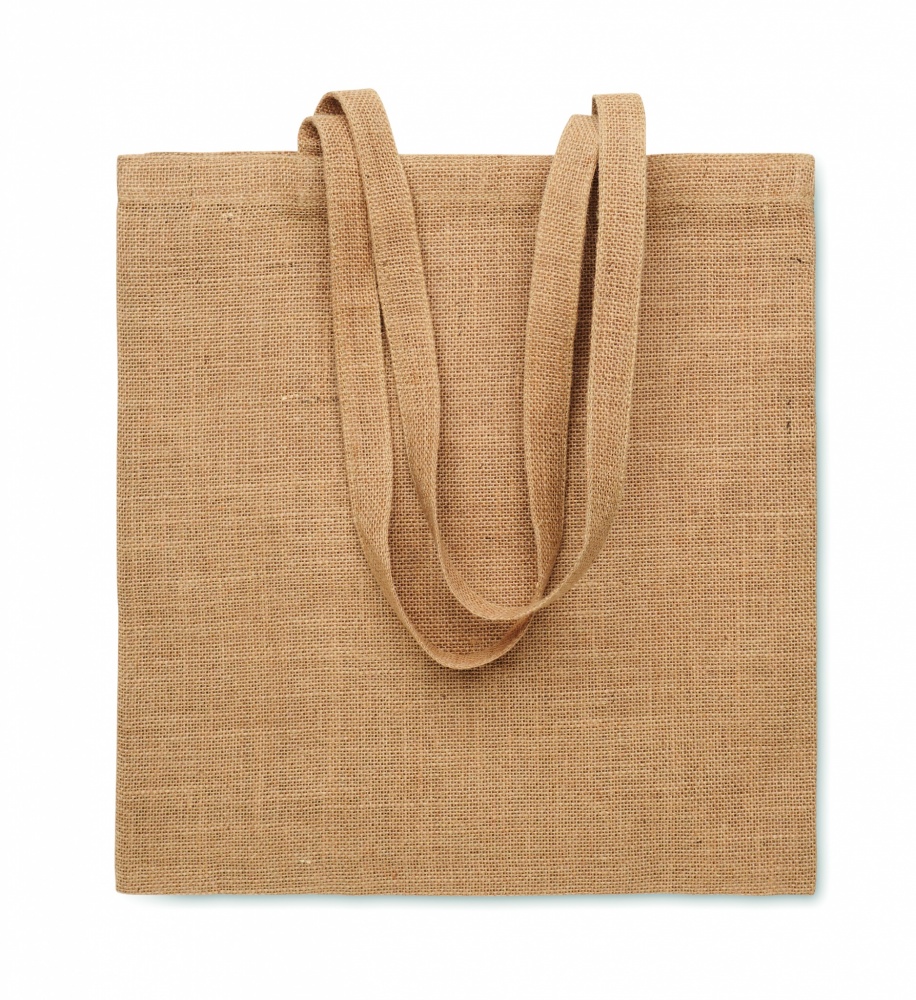 Logo trade promotional giveaways image of: Jute long handled shopping bag