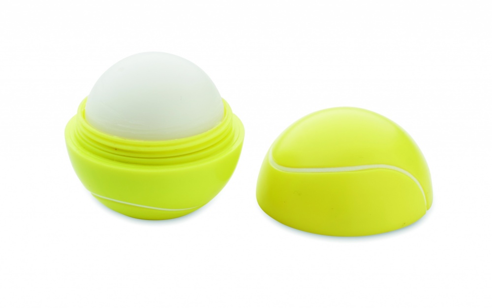 Logo trade promotional giveaways image of: Lip balm in tennis ball shape