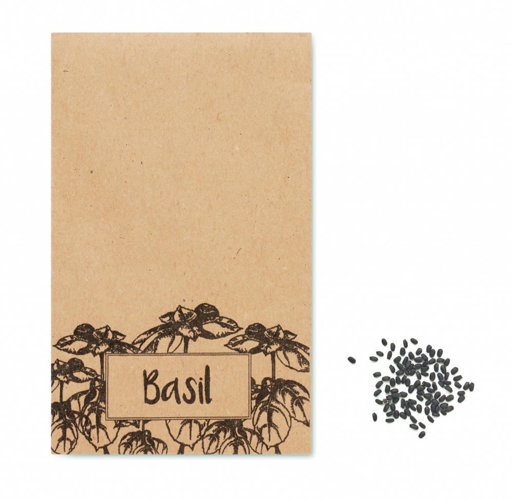 Logo trade promotional giveaways image of: Basil seeds in craft envelope