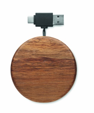 Logo trade promotional products image of: Wireless charger in acacia 15W