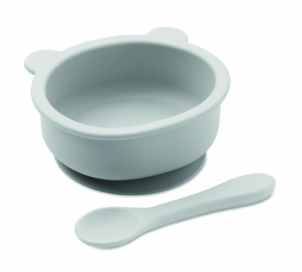 Logo trade promotional giveaway photo of: Silicone spoon, bowl baby set