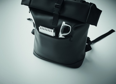 Logotrade promotional giveaway image of: Laptop PU Rolltop backpack