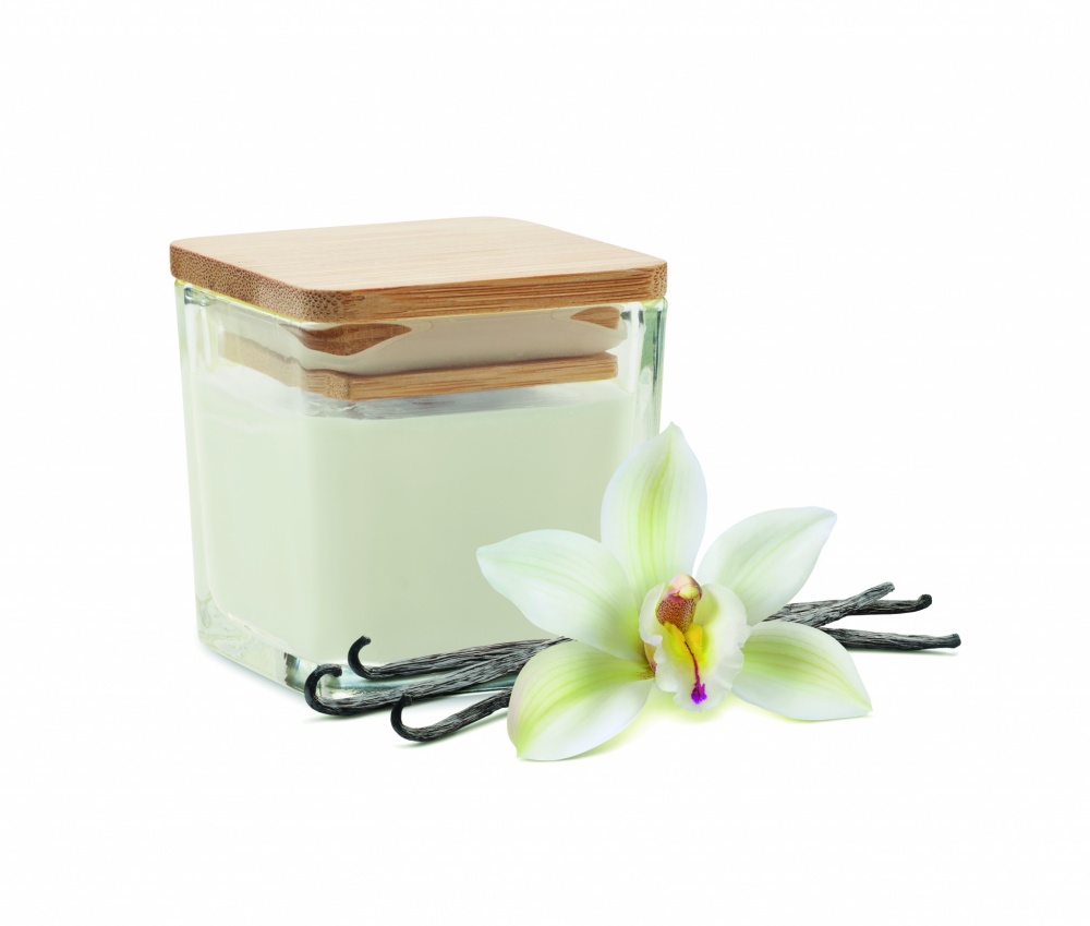 Logo trade promotional products picture of: Squared fragranced candle 50gr