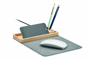 Logo trade corporate gift photo of: Wireless charger in bamboo 15W