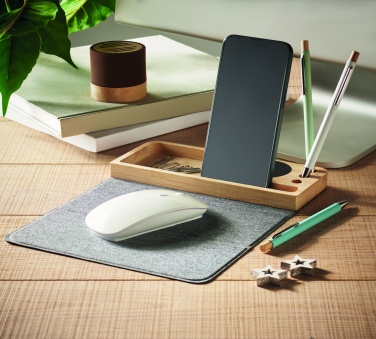 Logotrade business gift image of: Wireless charger in bamboo 15W