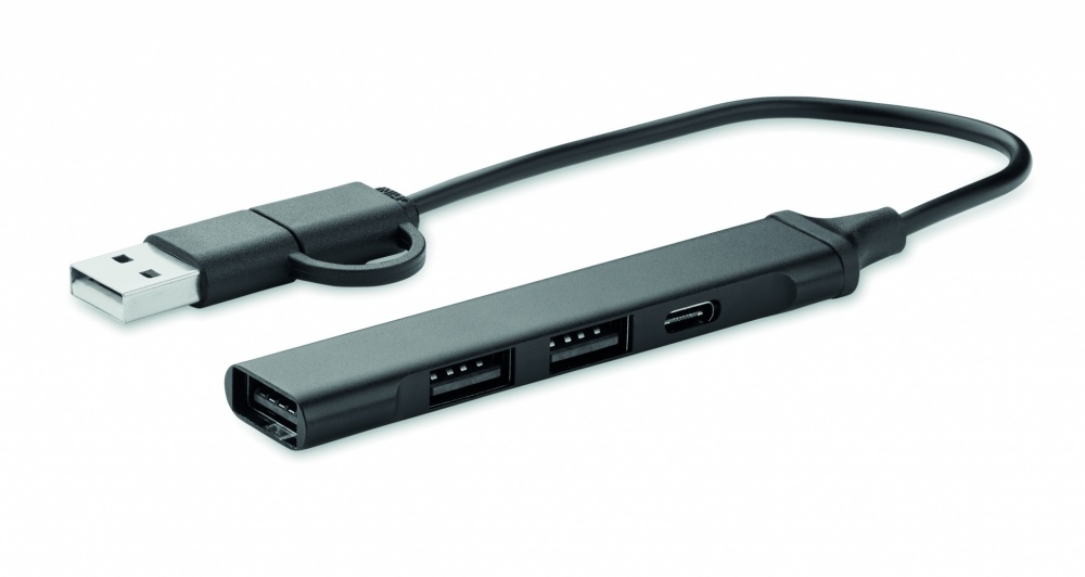 Logotrade promotional item image of: USB 4 port hub 19 cm