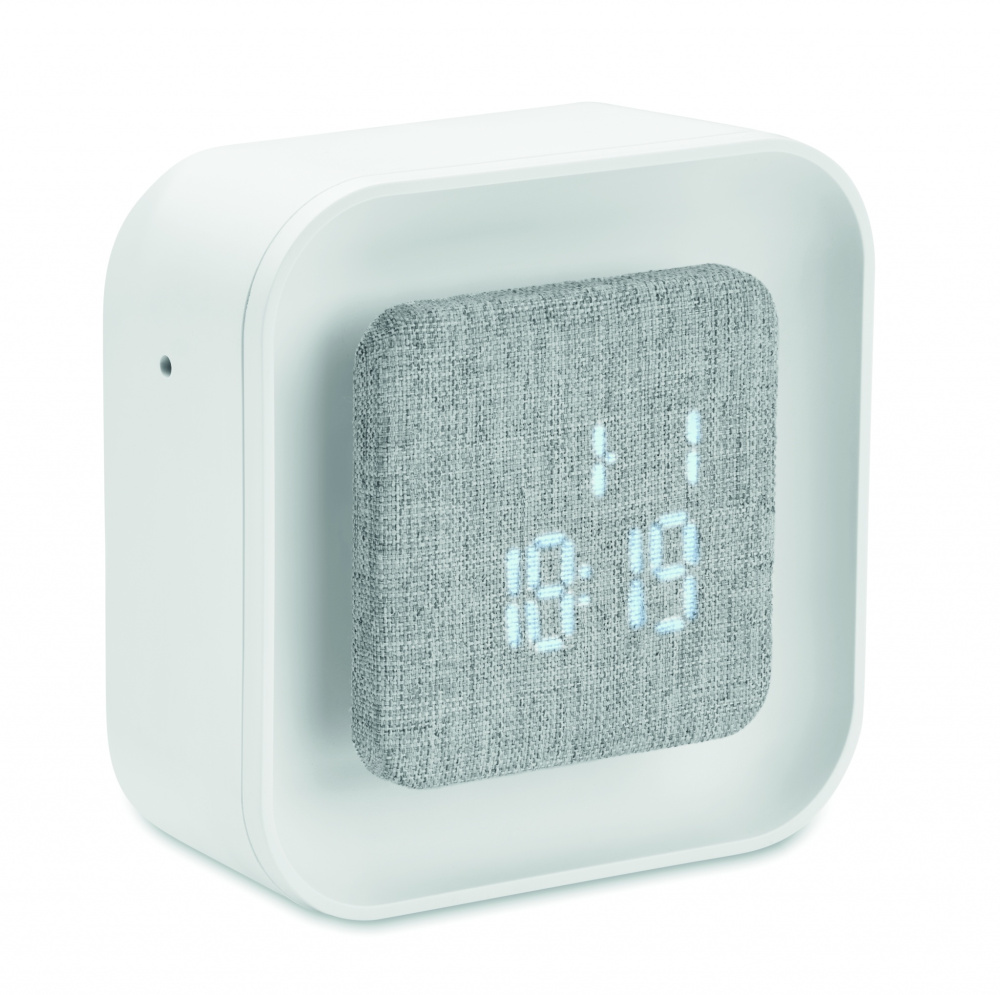 Logo trade promotional merchandise image of: Recycled ABS/RPET alarm clock Stuttgart