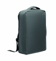 A safe 15-inch laptop backpack made of 300D RPET with a 210D RPET lining and customizable printing., Stone Grey