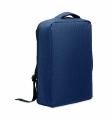 A safe 15-inch laptop backpack made of 300D RPET with a 210D RPET lining and customizable printing., French Navy