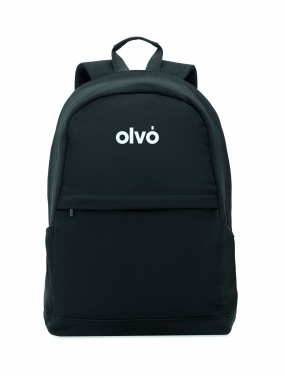 Logotrade promotional giveaway image of: A 15-inch laptop backpack made of recycled pre-consumer cotton and recycled polyester with customizable printing.