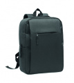 Slim 15 inch laptop backpack made of 600D RPET polyester with a 210D lining and customizable printing, Stone Grey