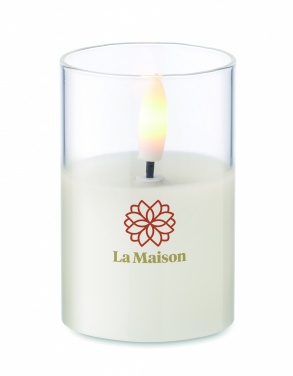 Logo trade business gift photo of: LED wax candle in glass holder