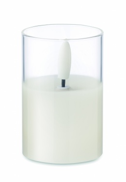 Logo trade promotional giveaways image of: LED wax candle in glass holder