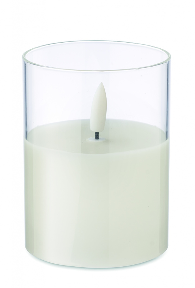 Logo trade advertising products image of: LED wax candle in glass holder