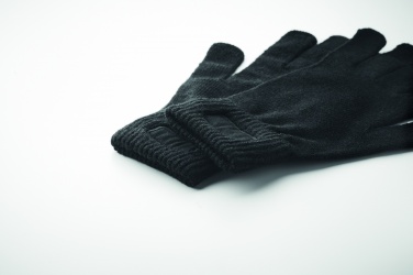 Logo trade promotional gift photo of: Knitted gloves in RPET