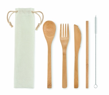 Logotrade promotional giveaway image of: Bamboo cutlery with straw