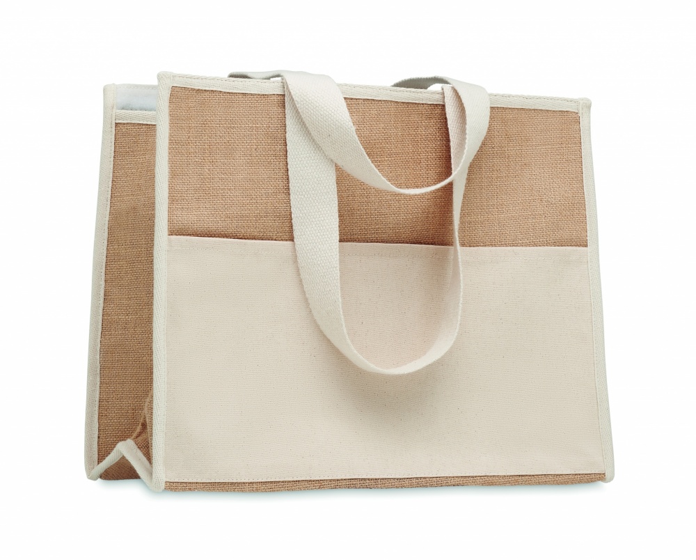 Logo trade promotional item photo of: Jute and canvas cooler bag