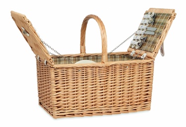 Logo trade advertising products picture of: Wicker picnic basket 4 people