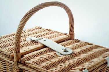 Logo trade promotional merchandise photo of: Wicker picnic basket 4 people