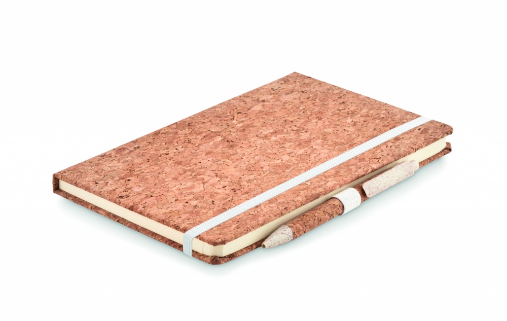 Logo trade promotional gifts picture of: A5 cork notebook with pen