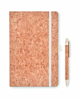 Logo trade promotional products image of: A5 cork notebook with pen