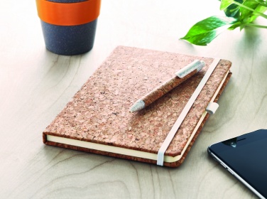 Logo trade promotional items image of: A5 cork notebook with pen