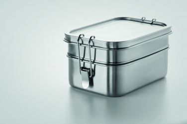 Logo trade business gifts image of: Stainless steel lunch box