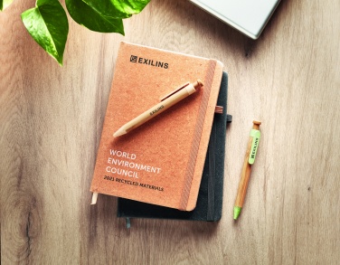 Logotrade promotional product picture of: Recycled Leather A5 notebook