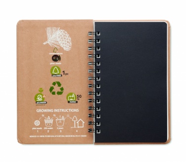 Logo trade promotional merchandise photo of: A5 Pine tree GROWNOTEBOOK™