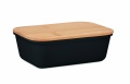 Lunch box with bamboo lid, Black