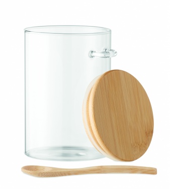 Logotrade advertising products photo of: Glass jar with spoon 600 ml