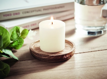 Logotrade promotional items photo of: Candle on round wooden base