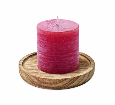 Logo trade promotional giveaways picture of: Candle on round wooden base