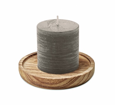 Logo trade promotional item photo of: Candle on round wooden base