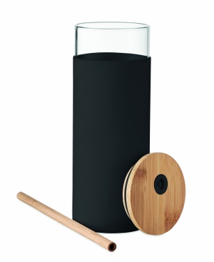 Logo trade promotional product photo of: Glass tumbler 450ml bamboo lid