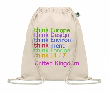 Logo trade promotional giveaway photo of: Organic cotton drawstring bag