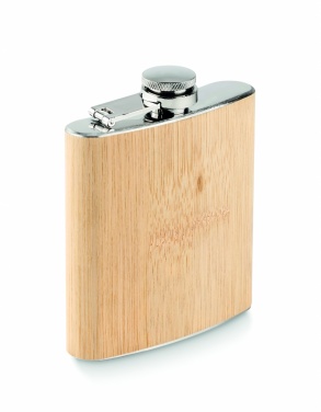 Logotrade advertising products photo of: Bamboo slim hip flask 170ml