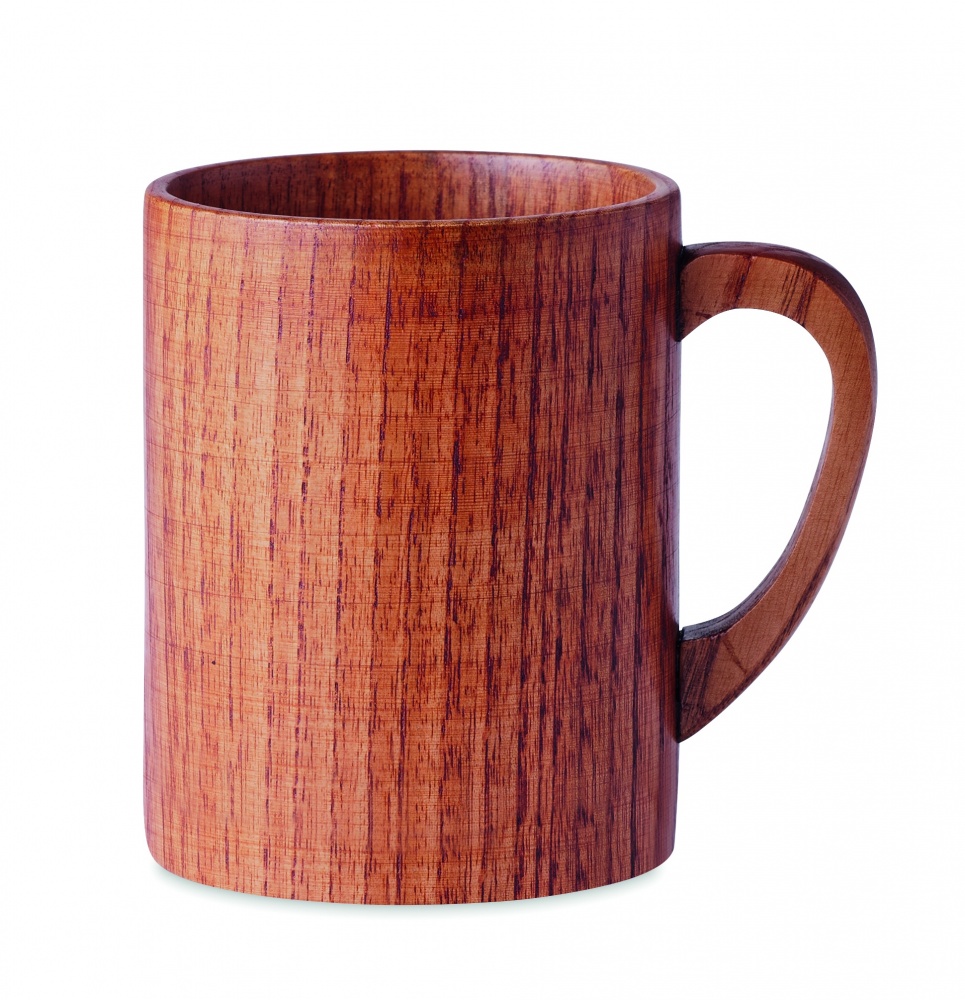 Logo trade promotional gifts picture of: Oak wooden mug 280 ml