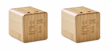 Logo trade promotional product photo of: Set of Bamboo wireless speaker