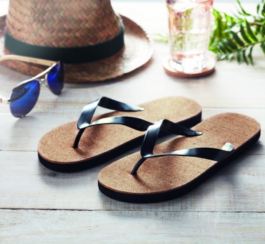 Logo trade promotional item photo of: Cork beach slippers L