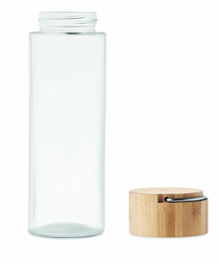 Logo trade promotional products image of: Glass bottle 500ml bamboo lid